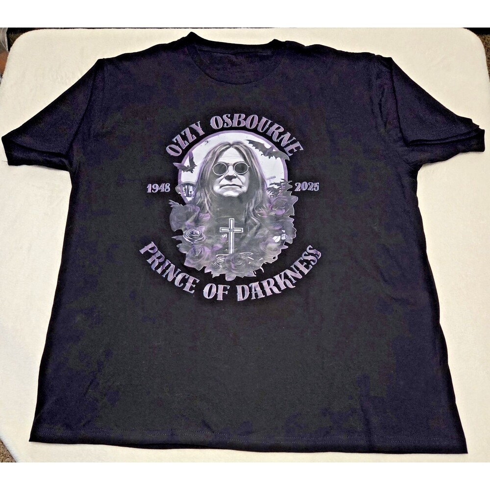 Ozzy Osbourne Prince of Darkness 1948-2025 Black Memorial T-Shirt Short Sleeves